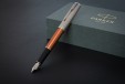 Ручка перьевая Parker Sonnet Sand Blasted Metal&Orange Lacquer