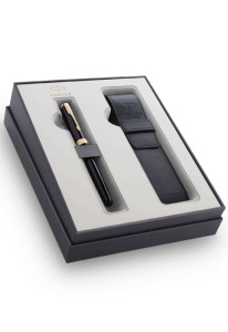 Набор Parker Sonnet Black GT GIFT 20 с чехлом для ручки